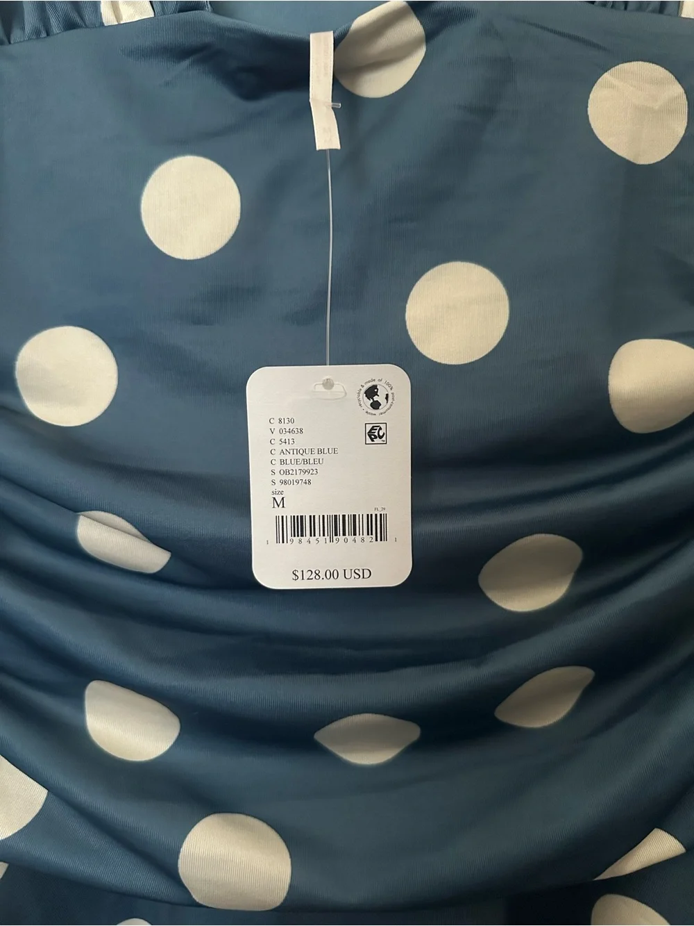 Free People Annabelle Blue Polka Dot Mini Dress - Picture 3 of 3
